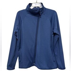 Vineyard Vines Women’s Large Blue Asymmetrical Full-Zip Fleece Jacket EUC
